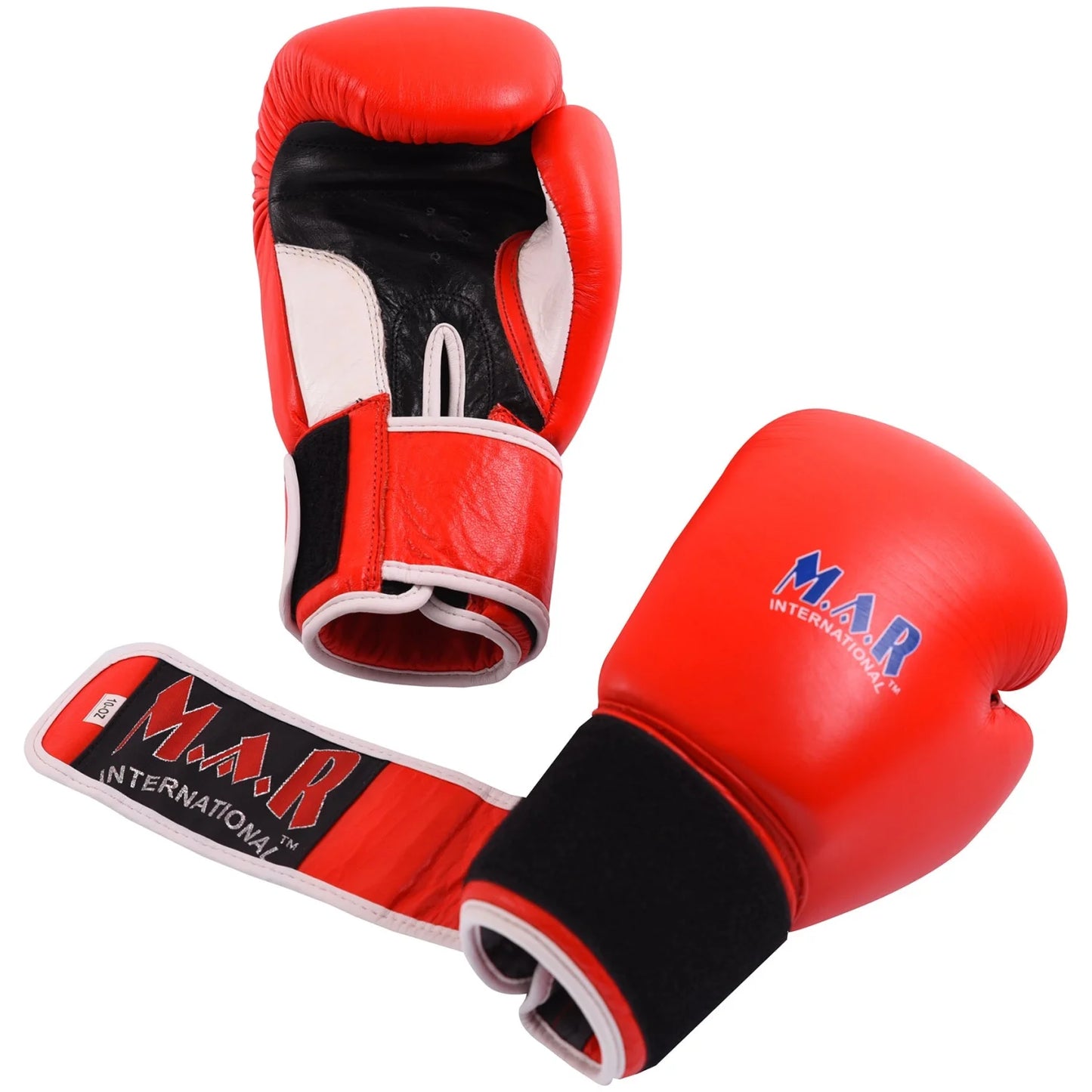 MAR-105B | Red Genuine Cowhide Leather Boxing/Kickboxing Gloves - Gloves