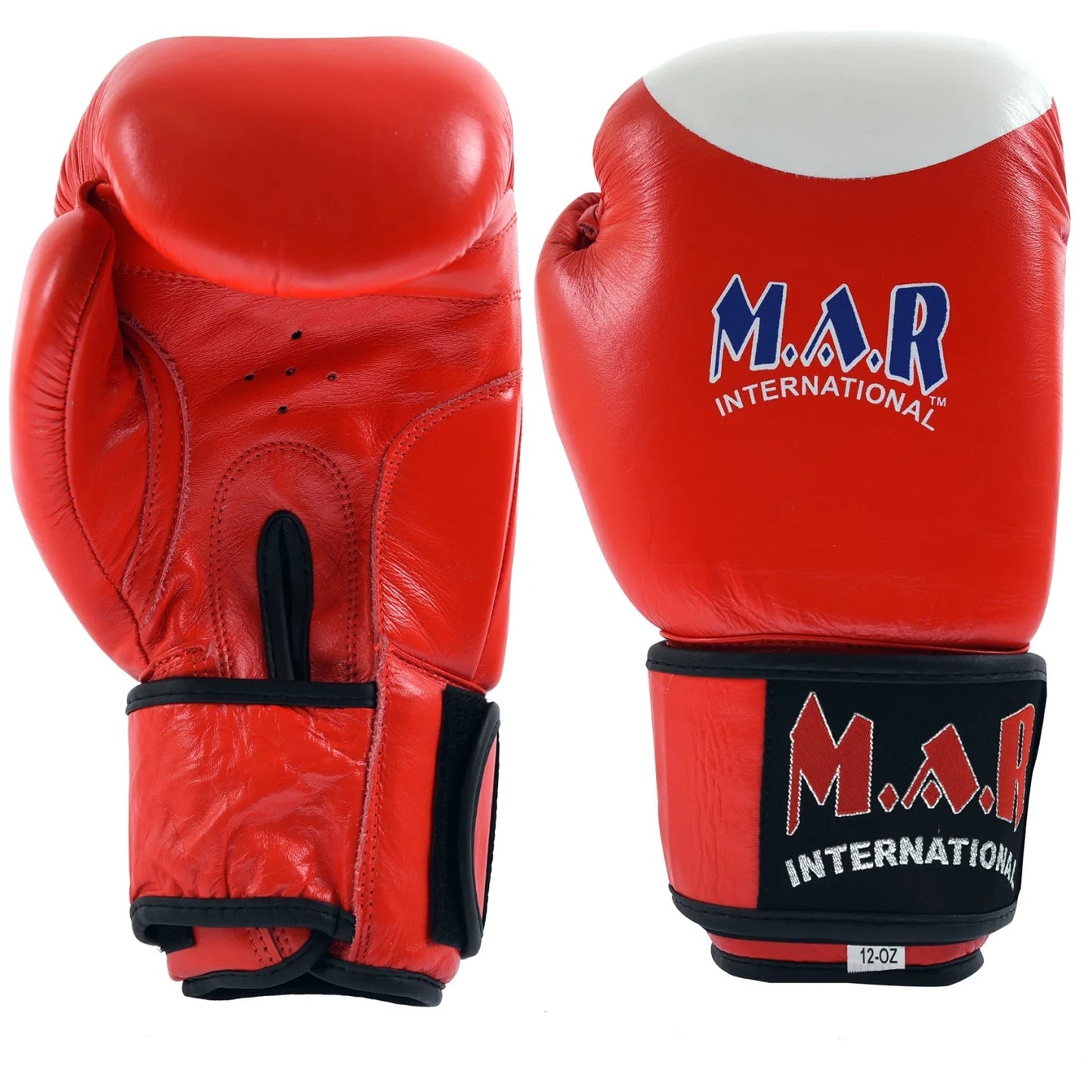 MAR-107B | Red Genuine Cowhide Leather Boxing/Kickboxing Gloves - Gloves