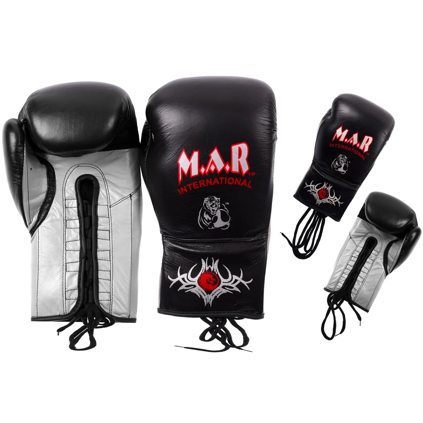 MAR-108B | Black Genuine Cowhide Leather Boxing Gloves/Kickboxing - Gloves