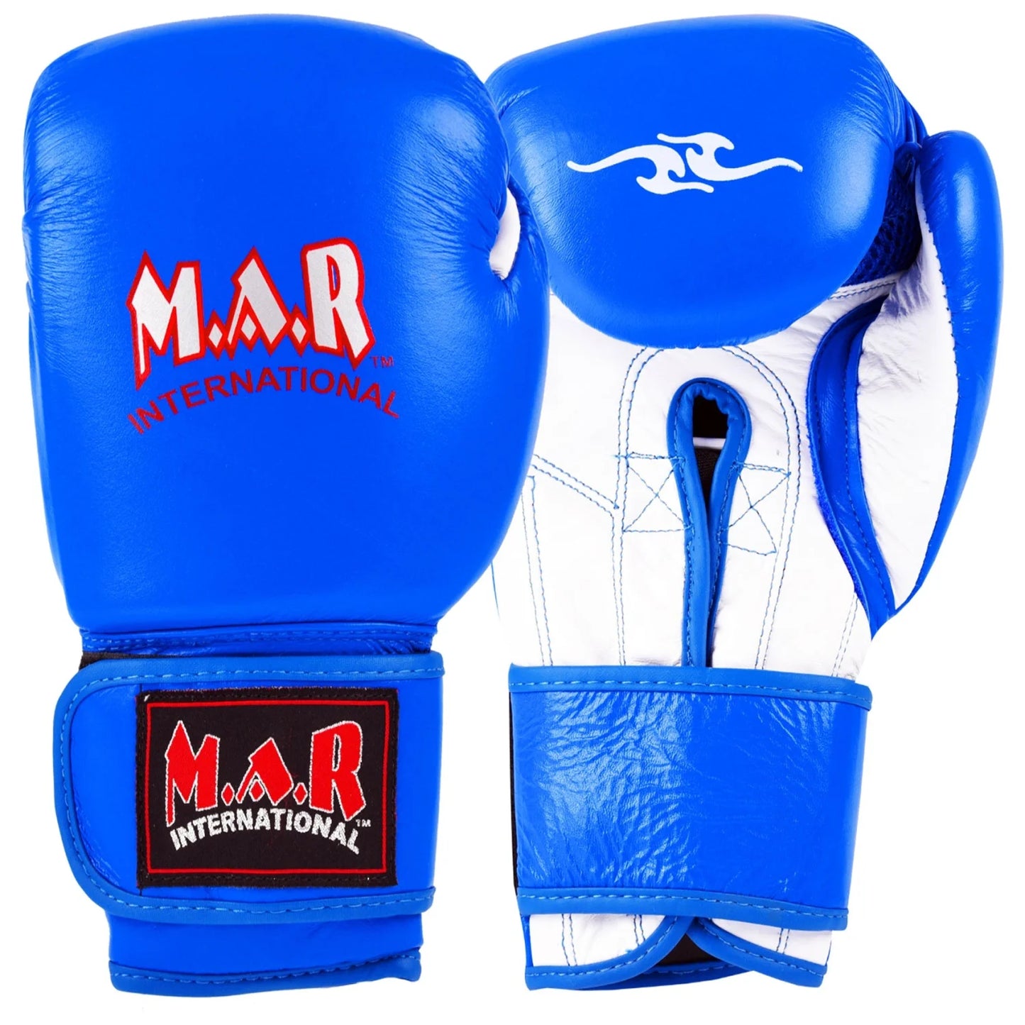 MAR-109 | Blue Genuine Cowhide Leather Boxing Gloves/Kickboxing - Gloves