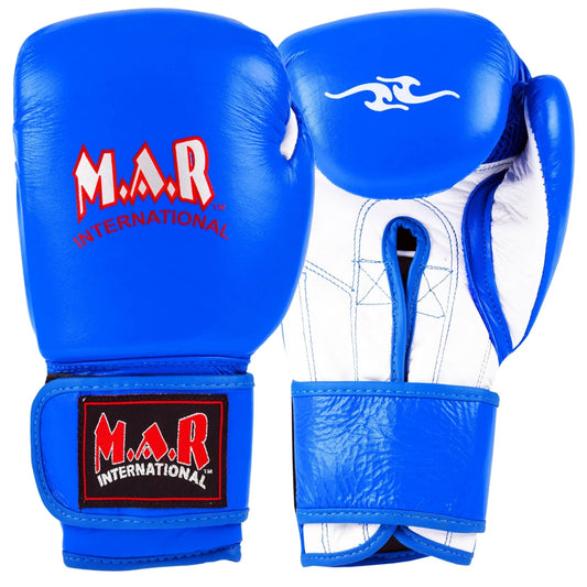 MAR-109 | Blue Genuine Cowhide Leather Boxing Gloves/Kickboxing - Gloves