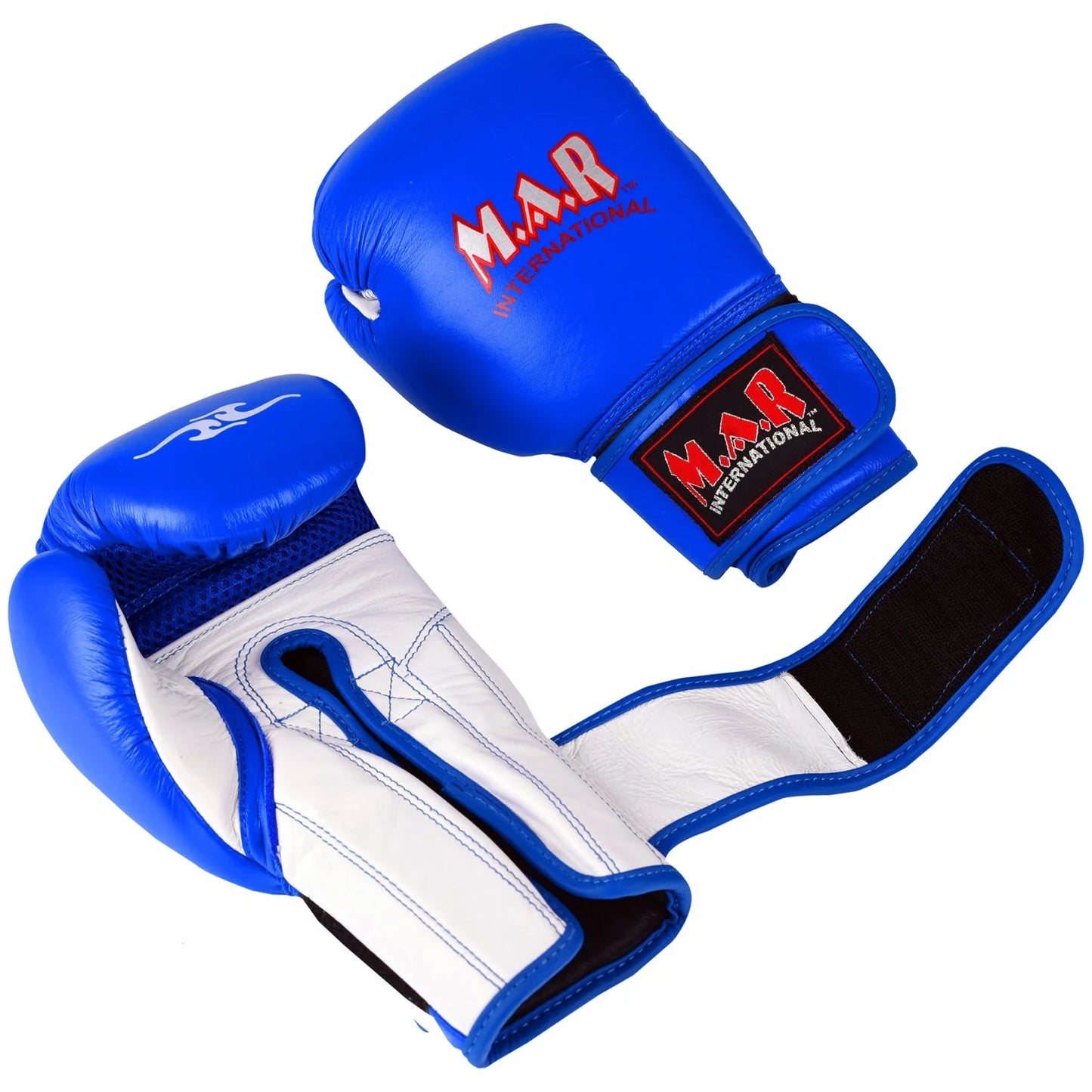 MAR-109 | Blue Genuine Cowhide Leather Boxing Gloves/Kickboxing - Gloves