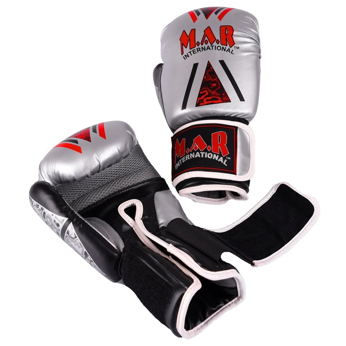 MAR-113A | Grey & Black Boxing/Kickboxing Competition Gloves - Gloves