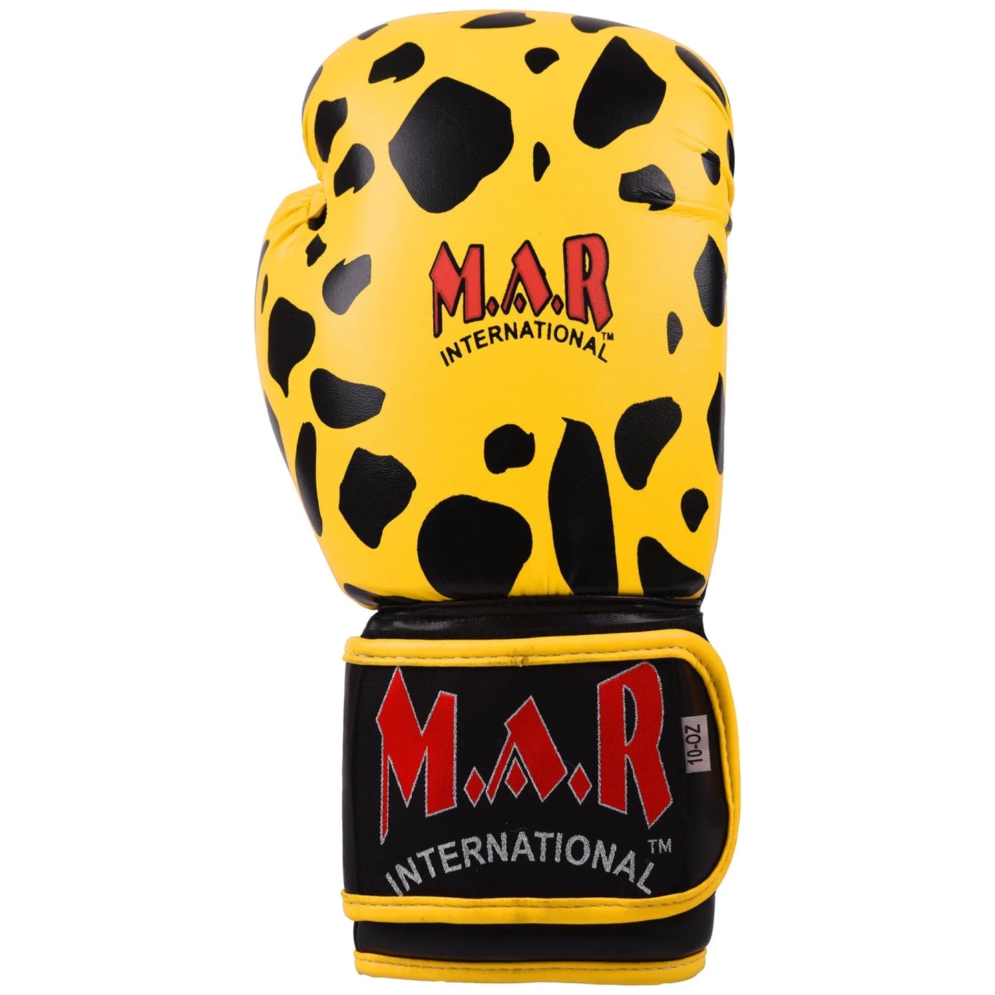 MAR-117 | Black/Yellow Leopard Print Boxing/Kickboxing Gloves - Gloves