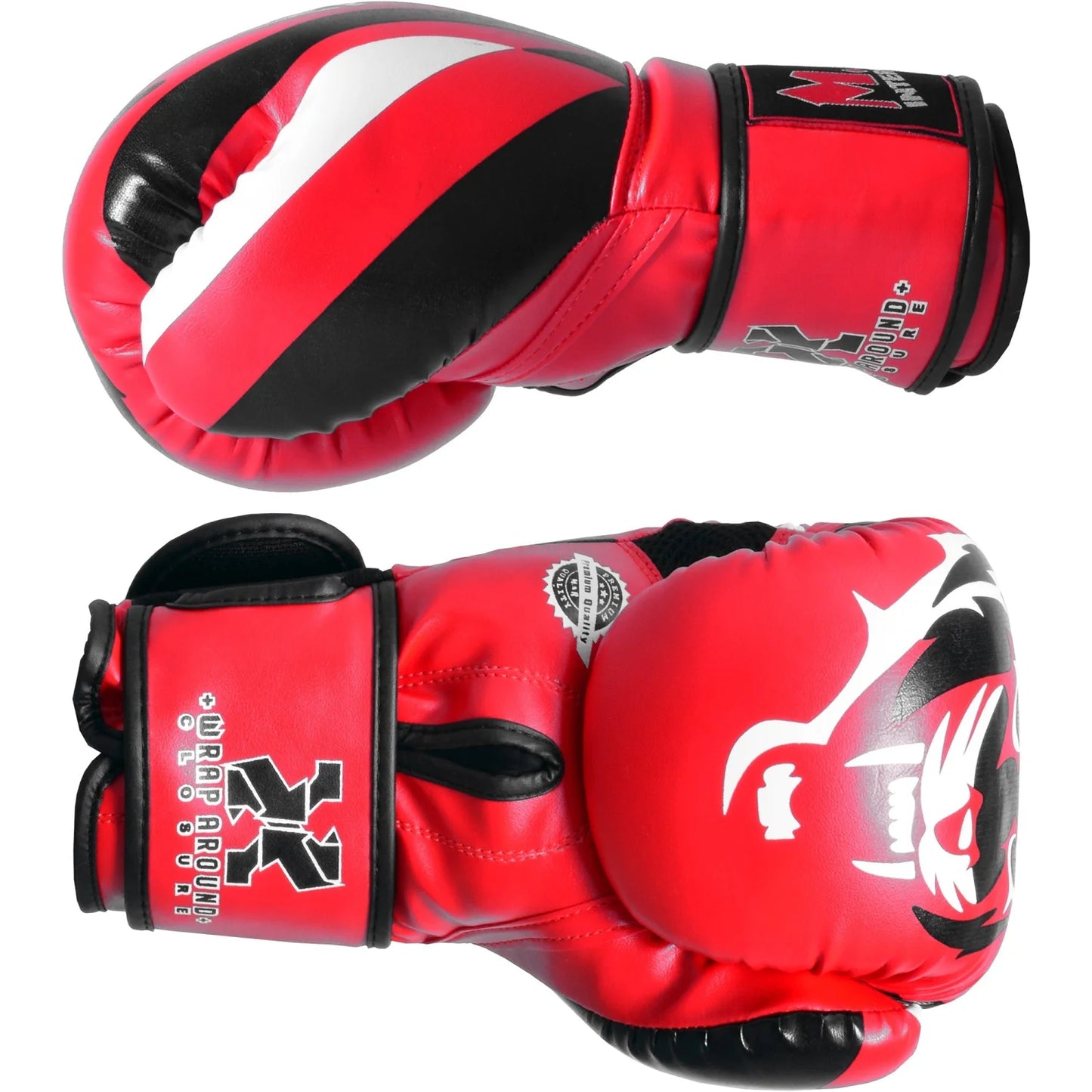 MAR-118D | Red & Black Tiger Print Boxing & Kickboxing Gloves - Gloves