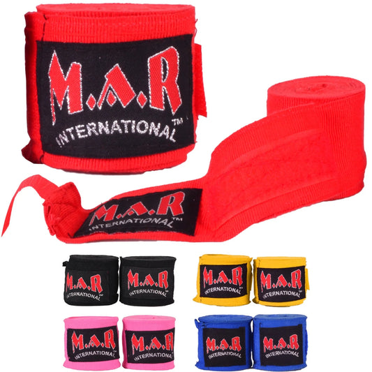 MAR-121A | Red Elasticated Boxing & Martial Arts Hand Wraps - Small Accessories