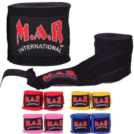 MAR-121B | Black Elasticated Boxing & Martial Arts Hand Wraps - Small Accessories