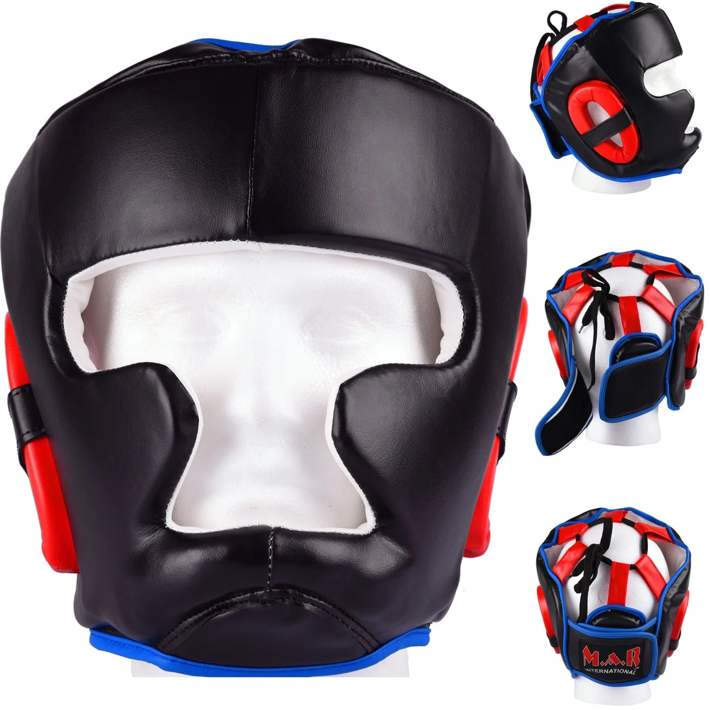 MAR-129 | Black & Red Boxing Head Guard For Training - Head Guard