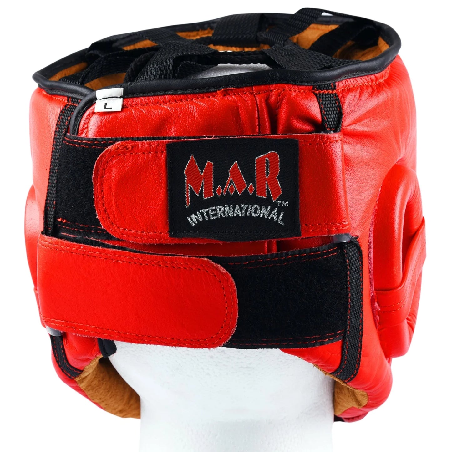 MAR-132A | Red Genuine Cowhide Leather Head Guard For Competitions - Head Guard