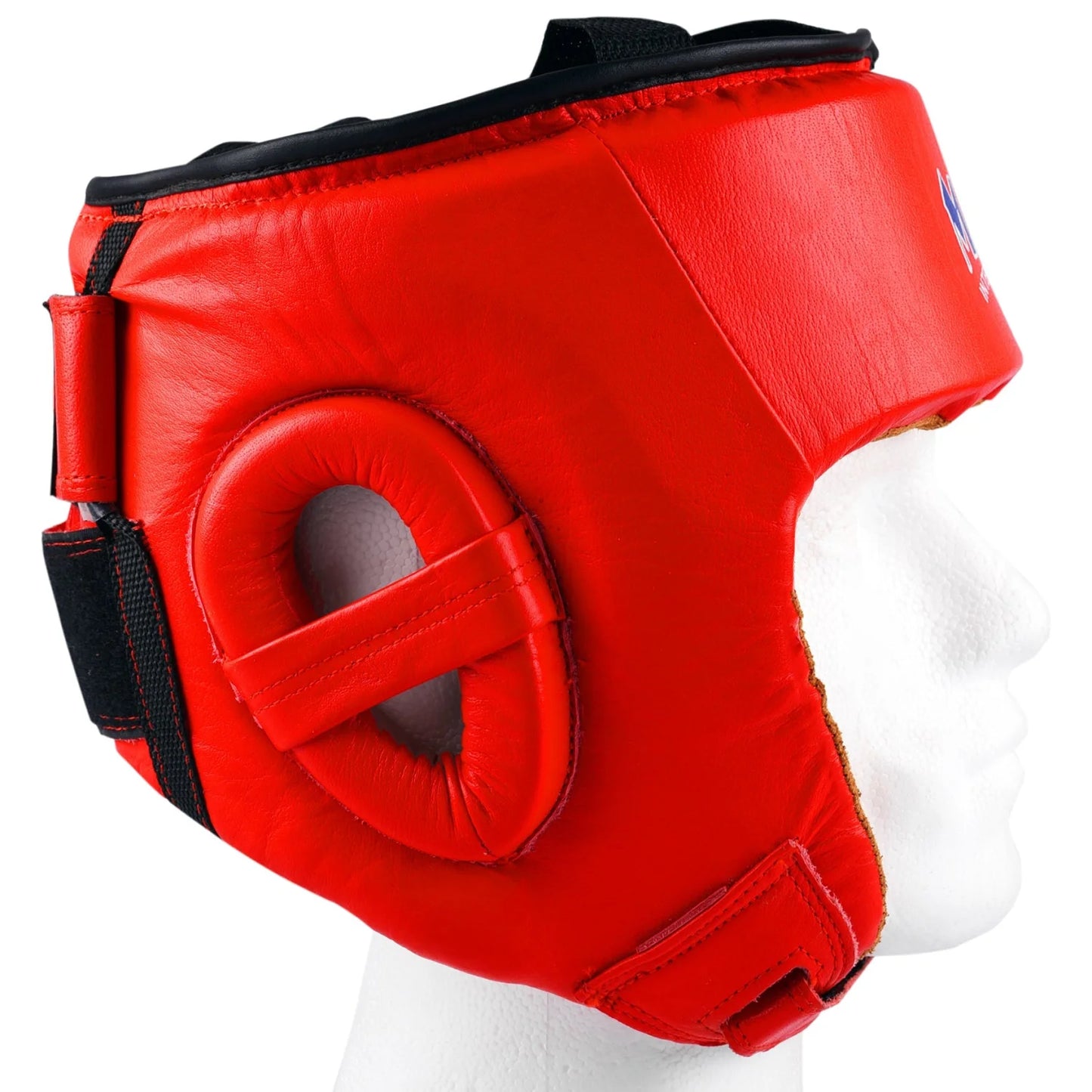 MAR-132A | Red Genuine Cowhide Leather Head Guard For Competitions - Head Guard