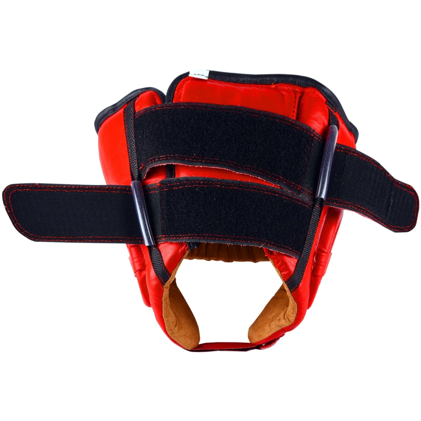 MAR-132A | Red Genuine Cowhide Leather Head Guard For Competitions - Head Guard