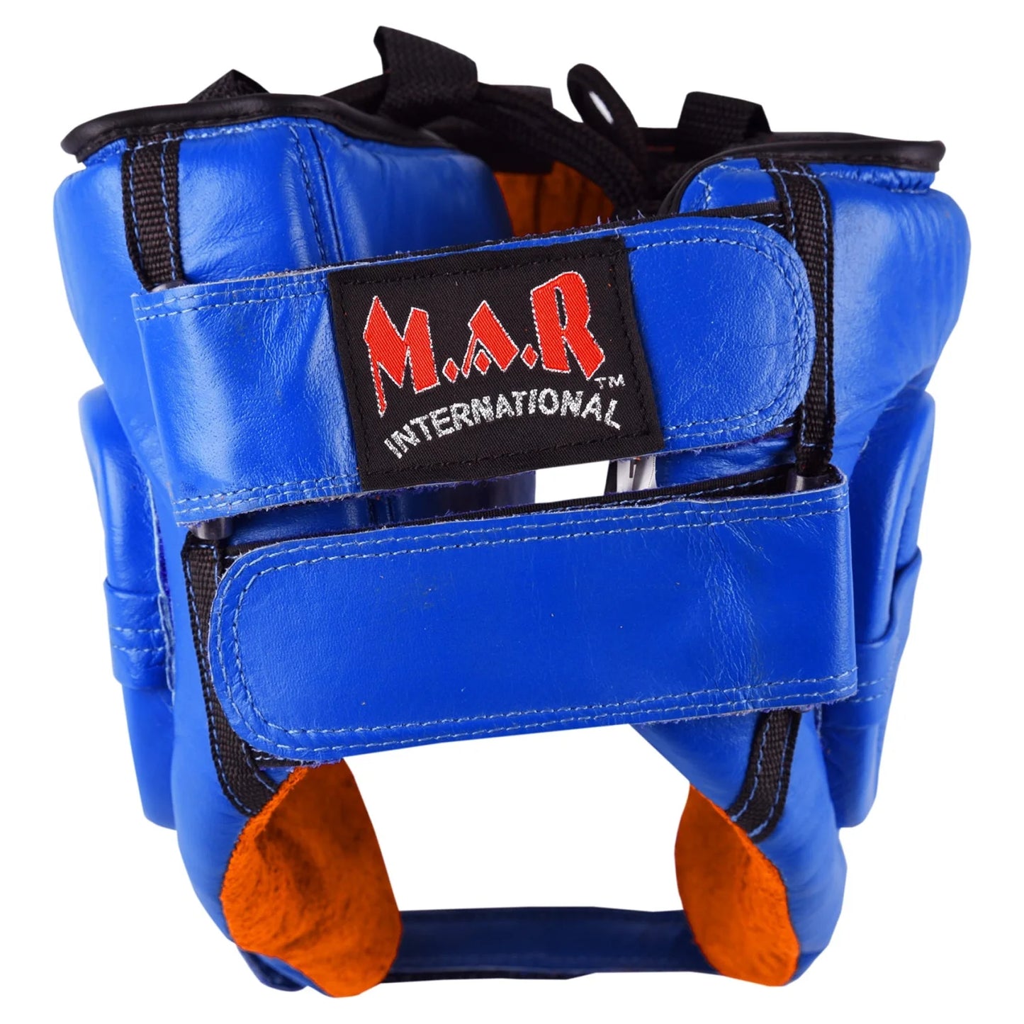 MAR-132C | Blue Genuine Cowhide Leather Head Guard For Competitions - Head Guard