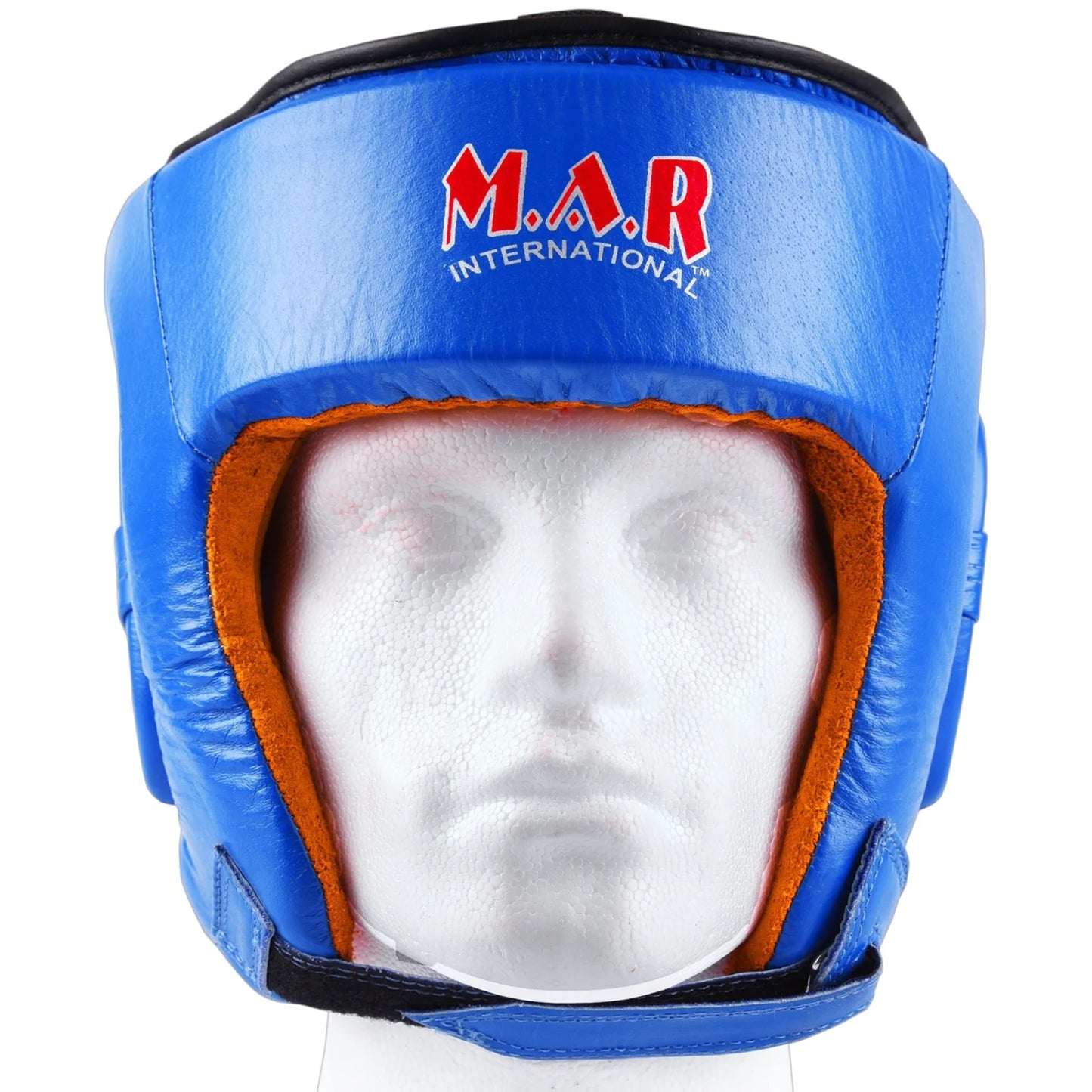 MAR-132C | Blue Genuine Cowhide Leather Head Guard For Competitions - Head Guard