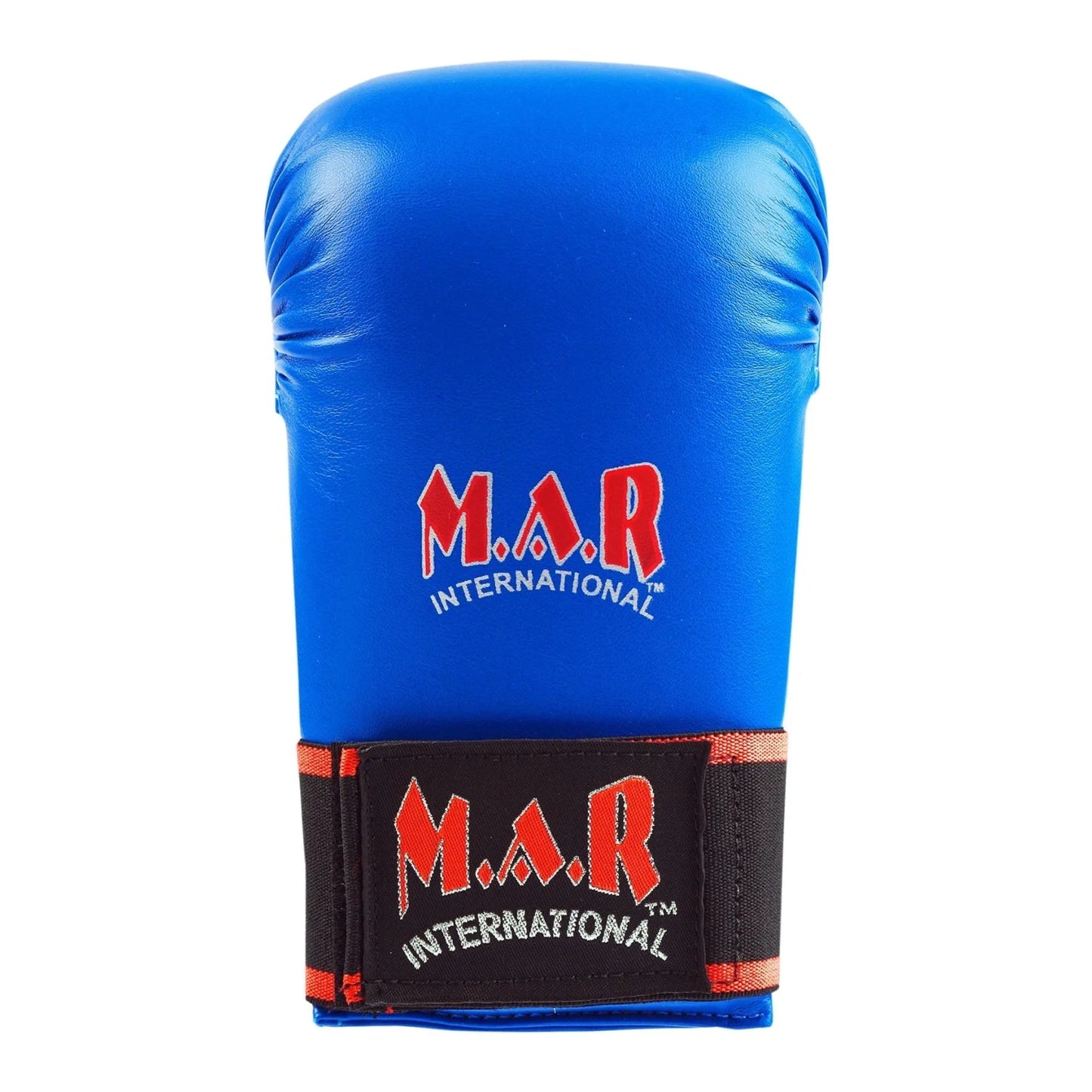 MAR-141B | Blue Karate Gloves w/ Moulded Padding - Compact Gloves