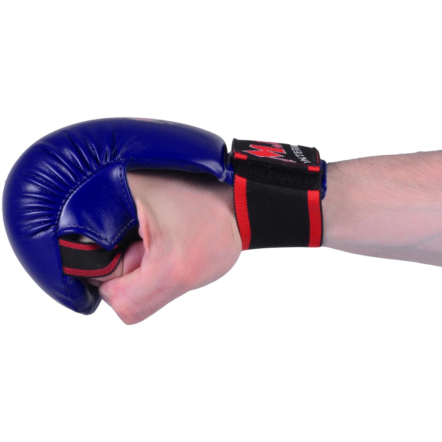 MAR-142AA | Navy-Blue Karate Gloves w/ Moulded Padding - Compact Gloves