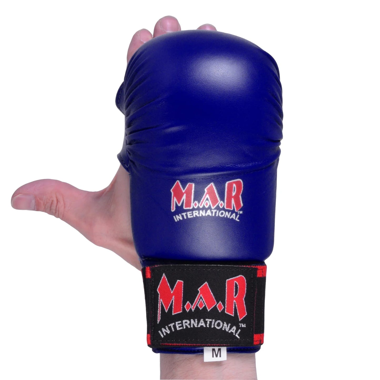 MAR-142AA | Navy-Blue Karate Gloves w/ Moulded Padding - Compact Gloves