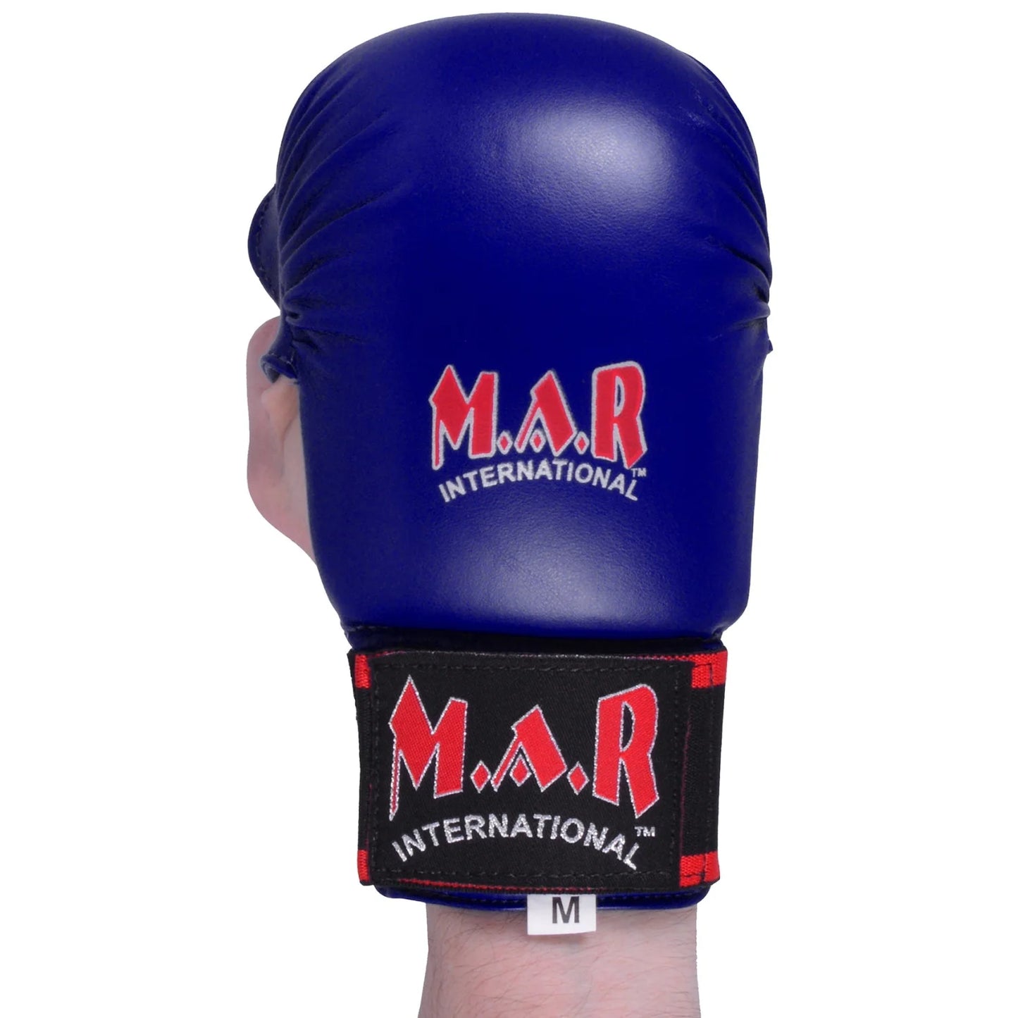 MAR-142AA | Navy-Blue Karate Gloves w/ Moulded Padding - Compact Gloves