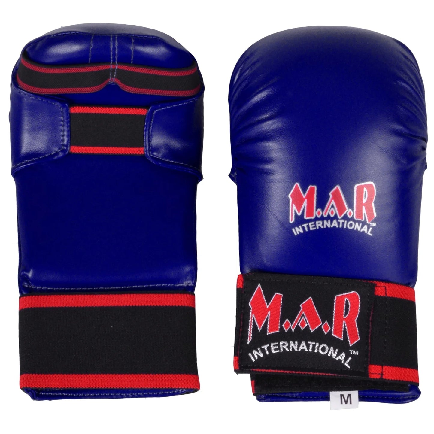 MAR-142AA | Navy-Blue Karate Gloves w/ Moulded Padding - Compact Gloves