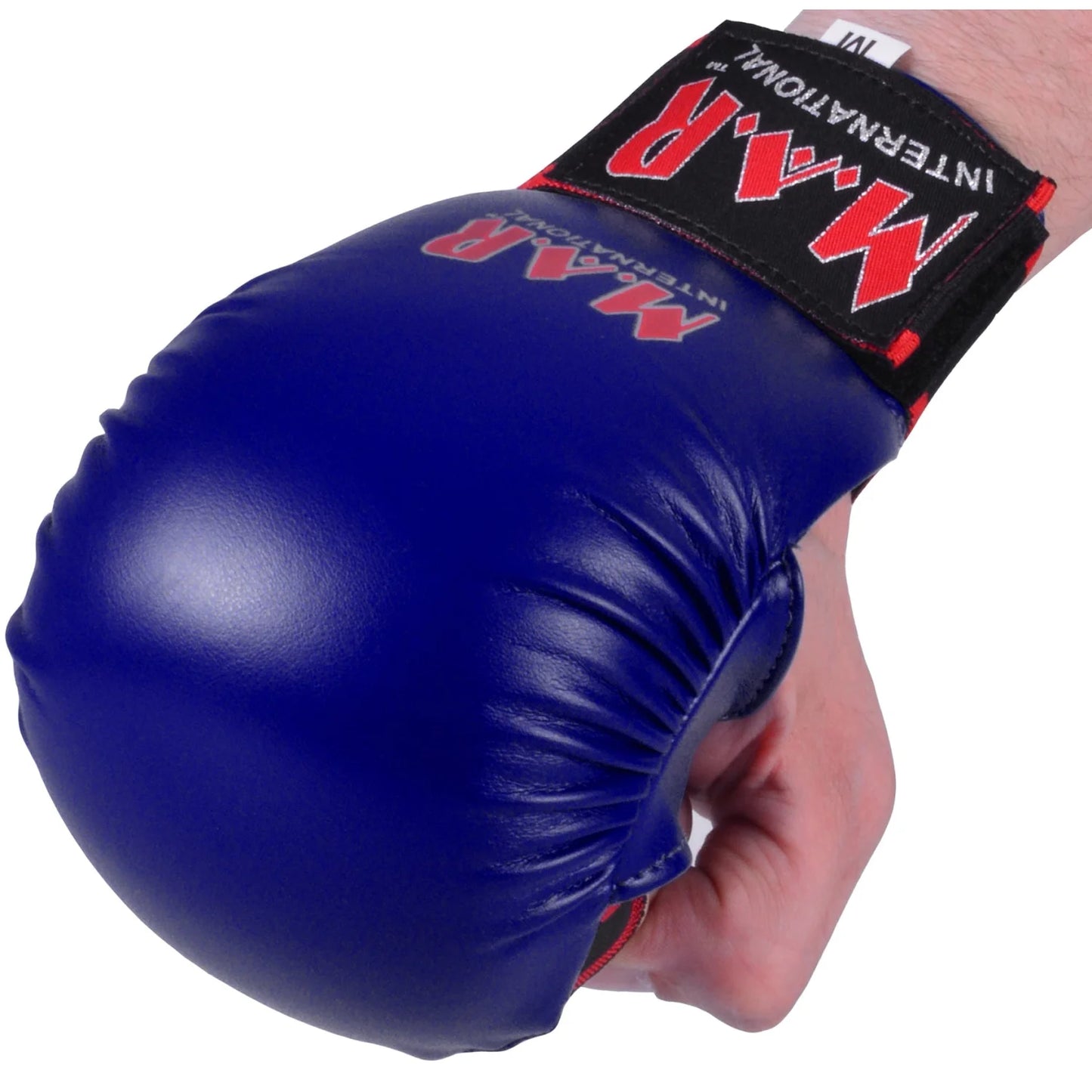 MAR-142AA | Navy-Blue Karate Gloves w/ Moulded Padding - Compact Gloves