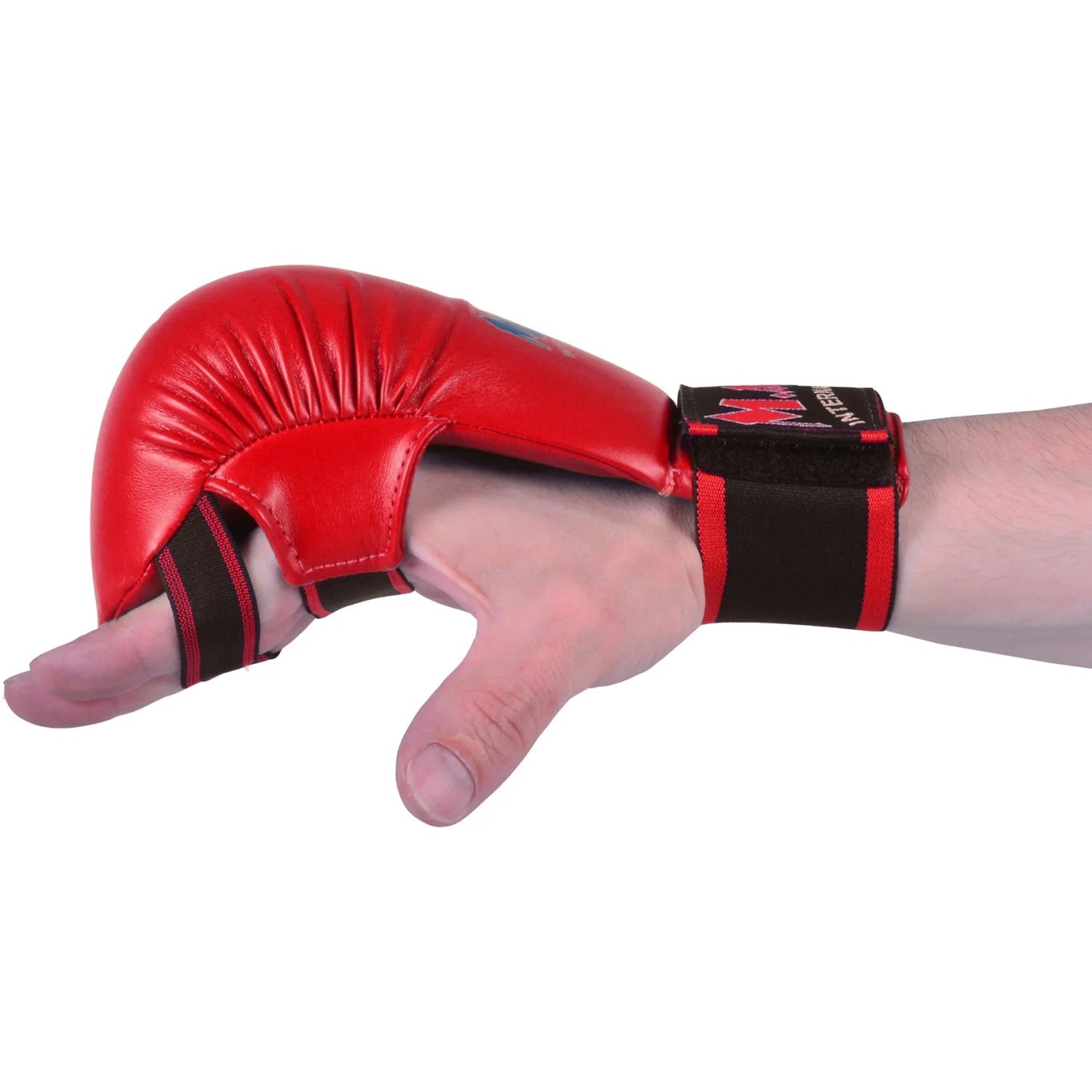 MAR-142B | Red Karate Gloves w/ Moulded Padding - Compact Gloves