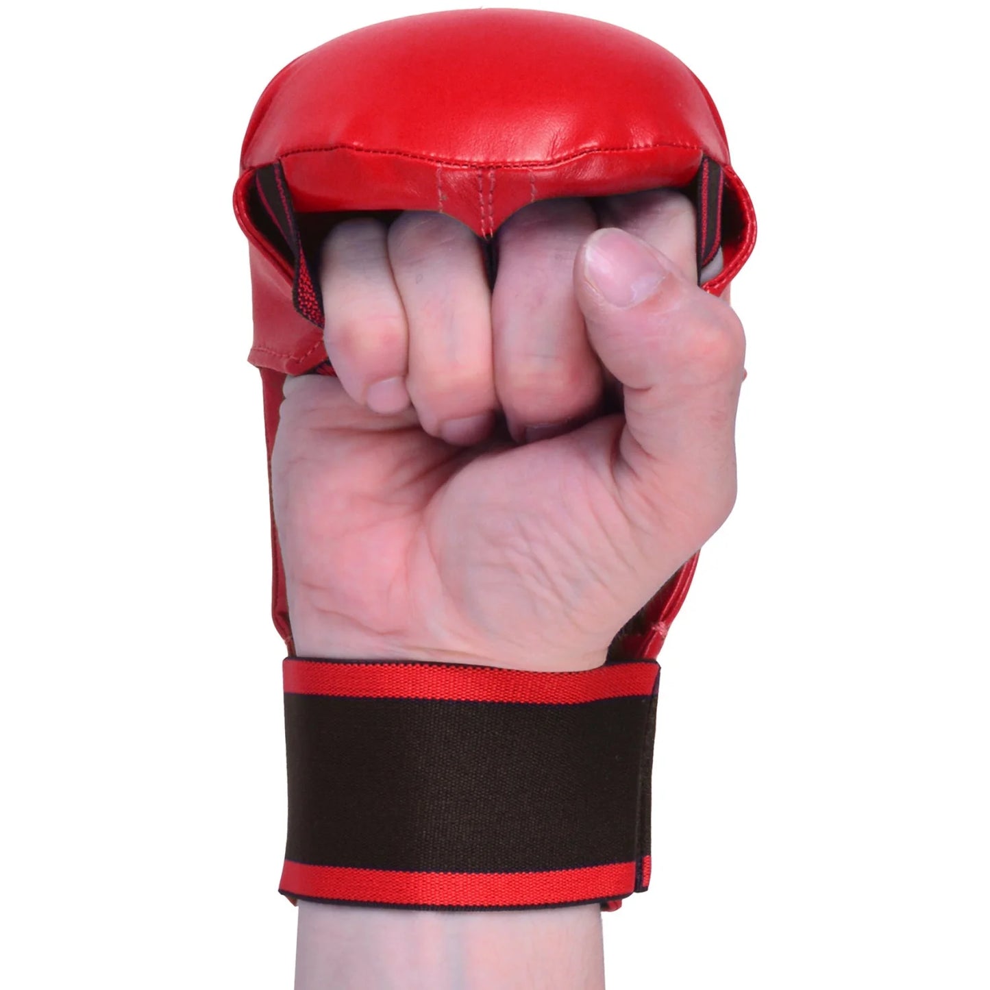 MAR-142B | Red Karate Gloves w/ Moulded Padding - Compact Gloves