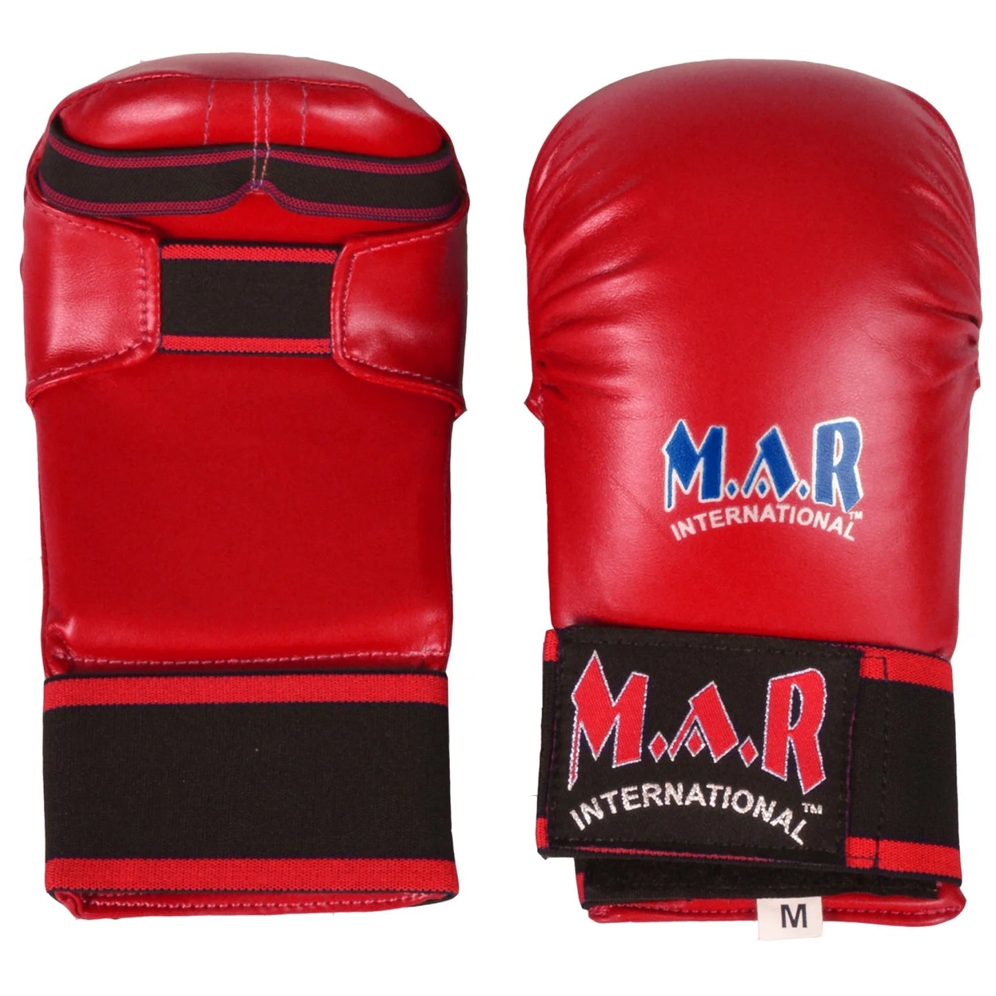 MAR-142B | Red Karate Gloves w/ Moulded Padding - Compact Gloves