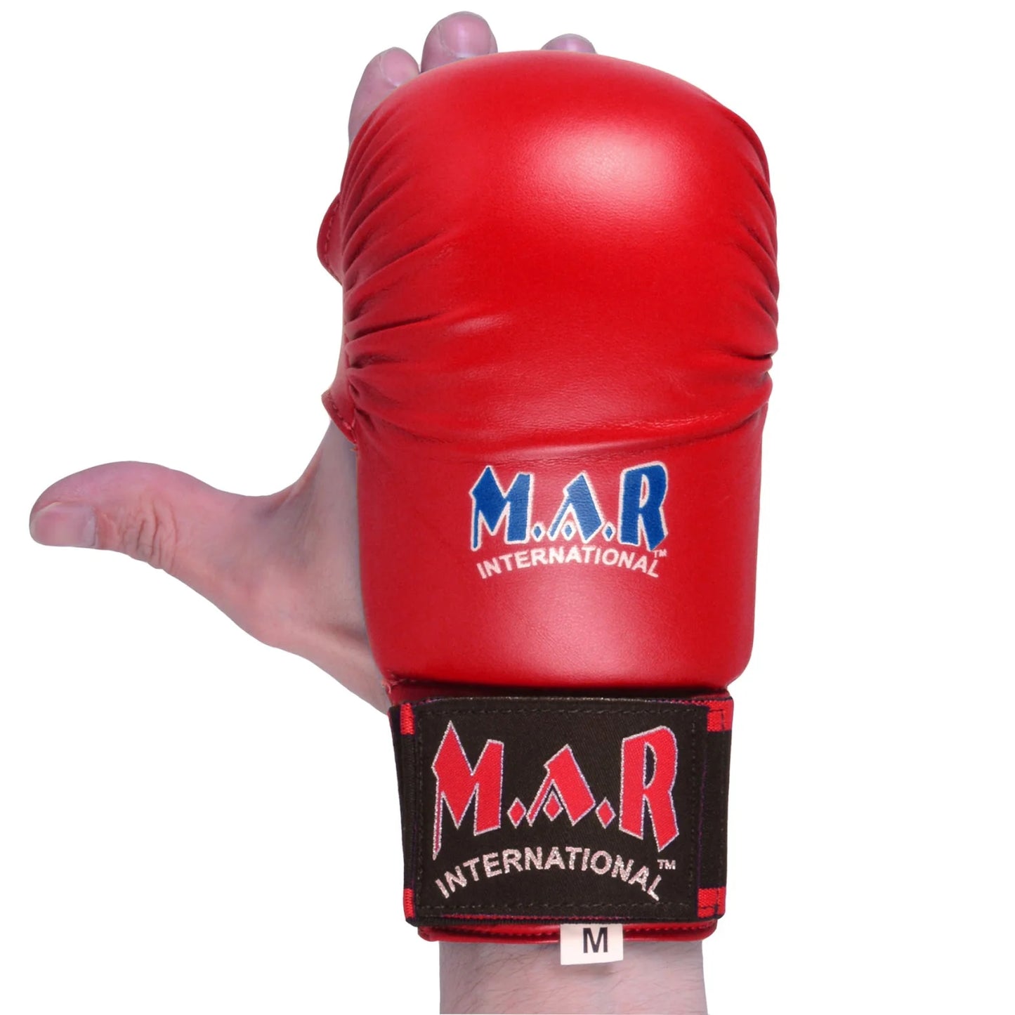 MAR-142B | Red Karate Gloves w/ Moulded Padding - Compact Gloves