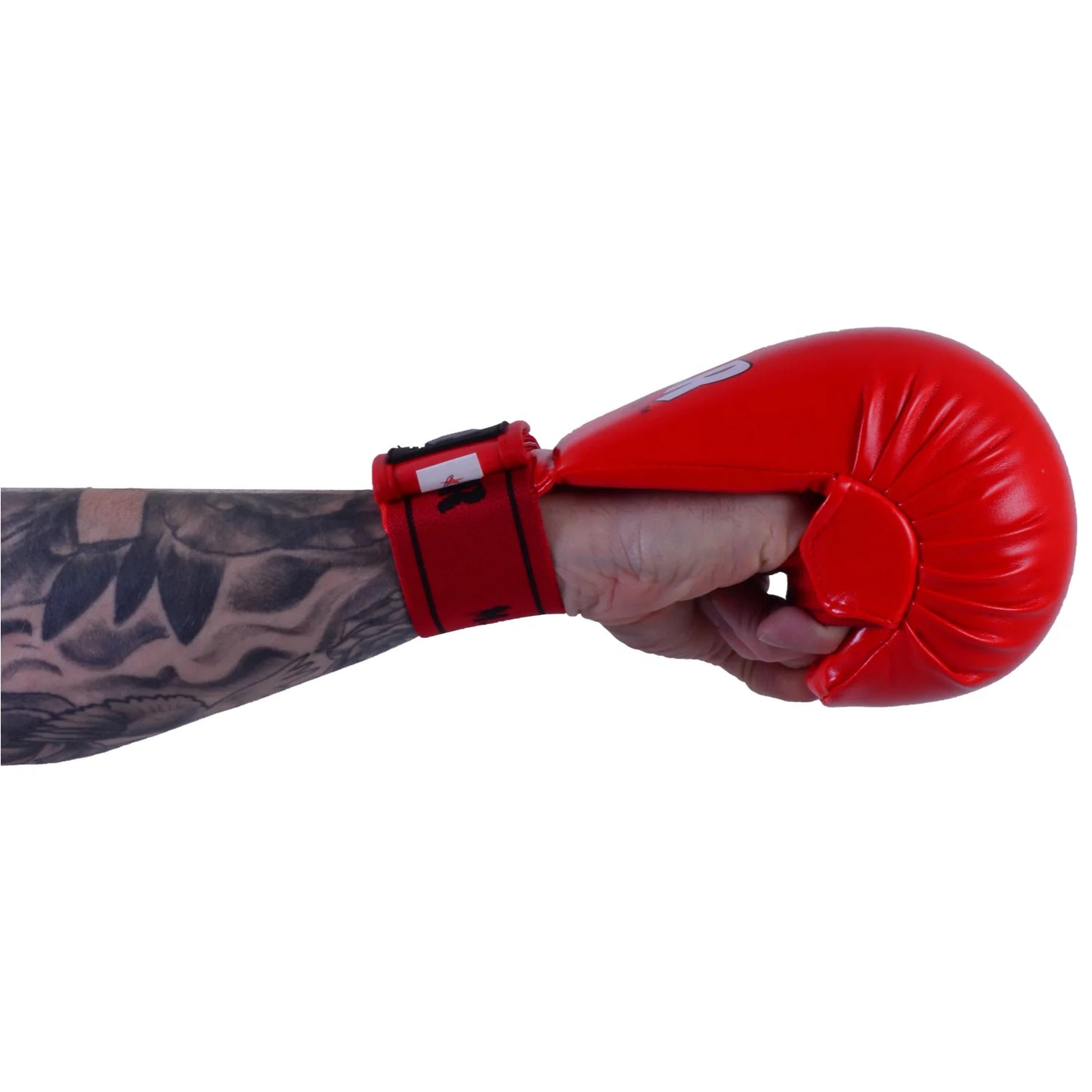MAR-142F | Red Karate Gloves w/ Arched Moulded Padding - Compact Gloves
