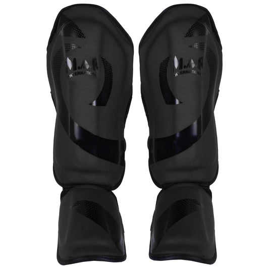 MAR-148D | Black Kickboxing & Thai Boxing Shin & Instep Guards - Pads
