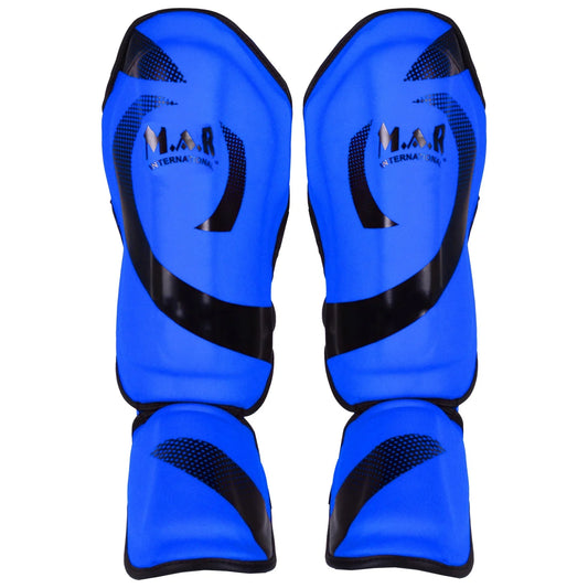 MAR-148F | Blue Kickboxing & Thai Boxing Shin & Instep Guards - Pads