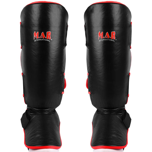 MAR-149B | Kickboxing & Thai boxing Genuine Leather Shin & Instep Guards - Pads
