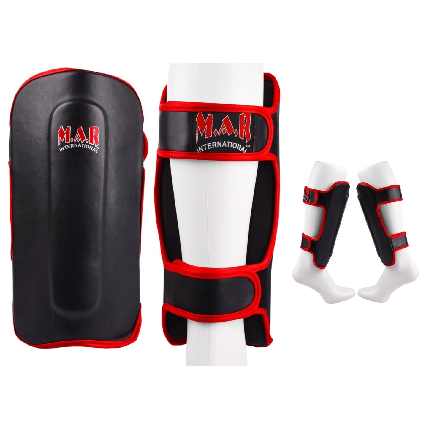 MAR-153B | Multilayered Black Shin Guards - Pads