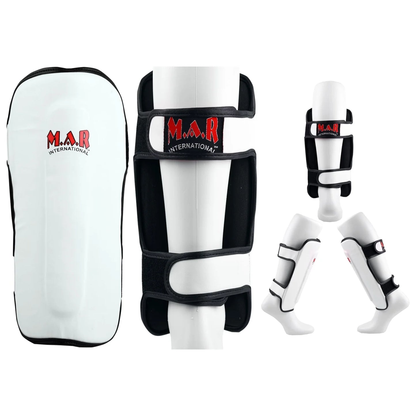 MAR-153D | Multilayered White Shin Guards - Pads