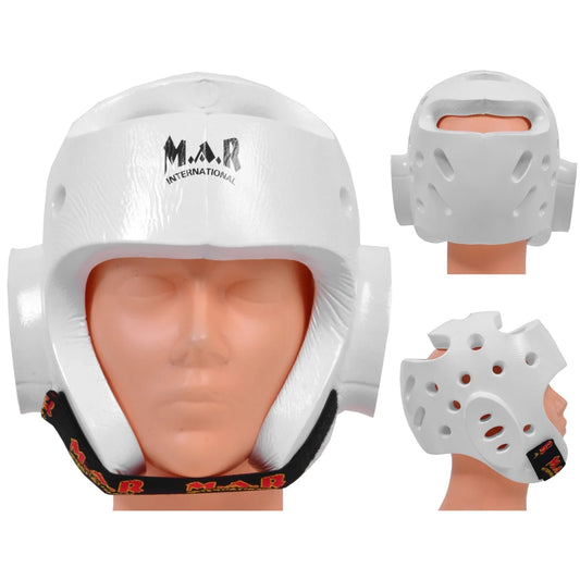 MAR-160D | White Dipped Foam Martial Arts Head Guard - Head Guard