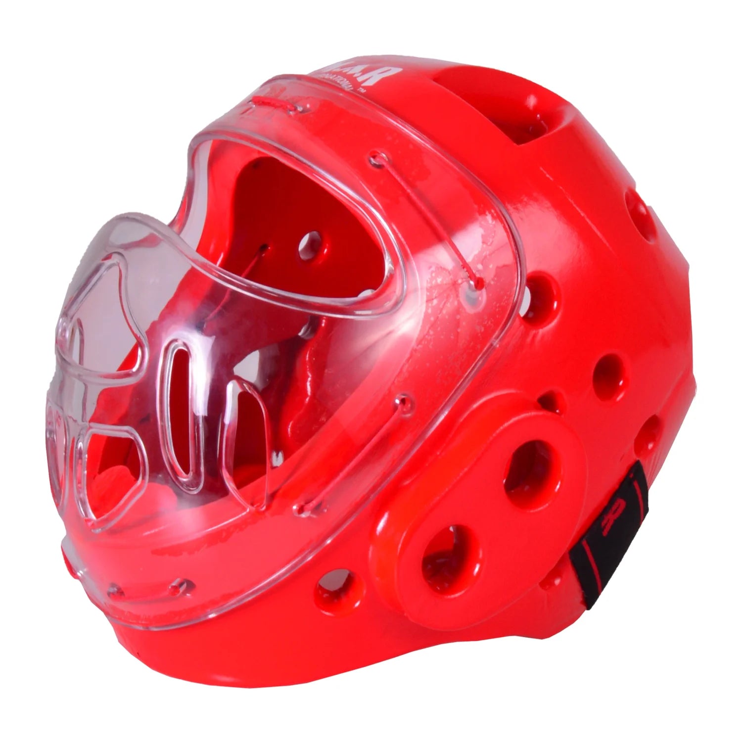 MAR-160G | WKF Style Karate Red Head Guard with Mask - Head Guard