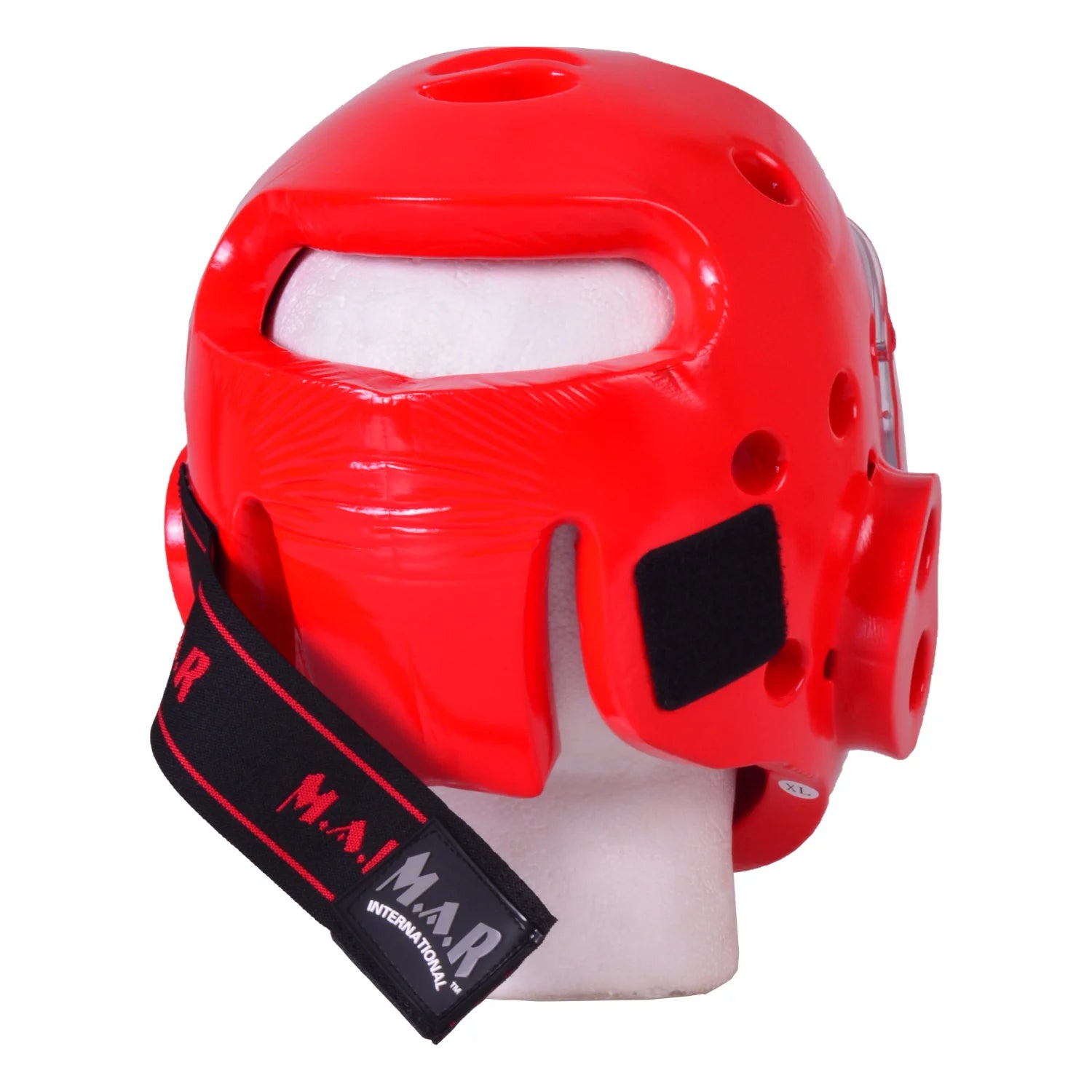 MAR-160G | WKF Style Karate Red Head Guard with Mask - Head Guard