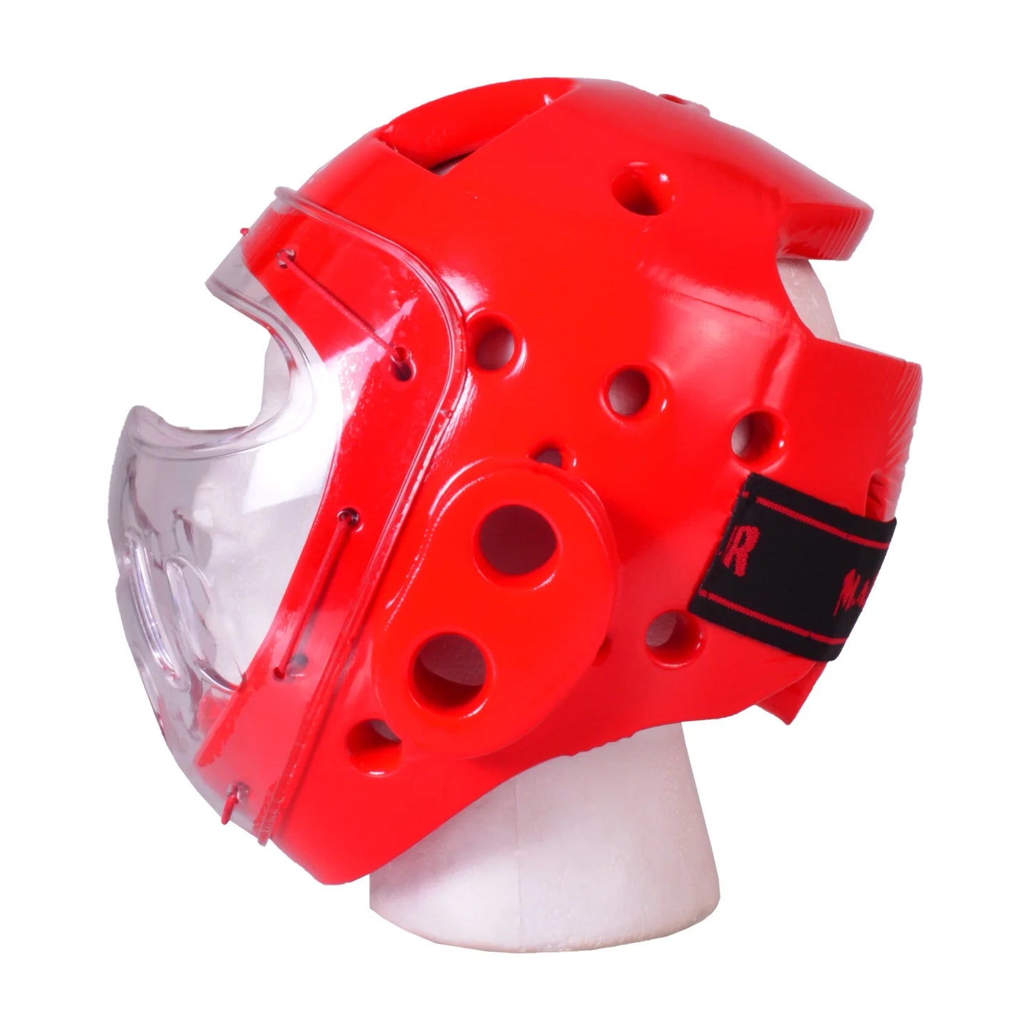 MAR-160G | WKF Style Karate Red Head Guard with Mask - Head Guard