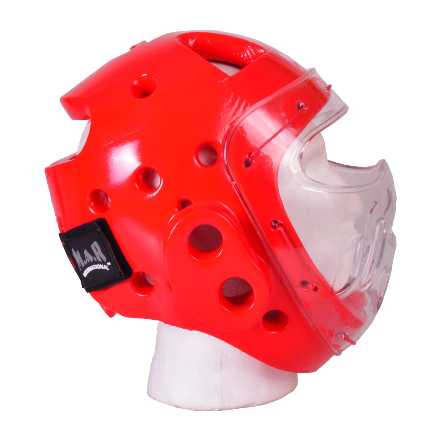 MAR-160G | WKF Style Karate Red Head Guard with Mask - Head Guard