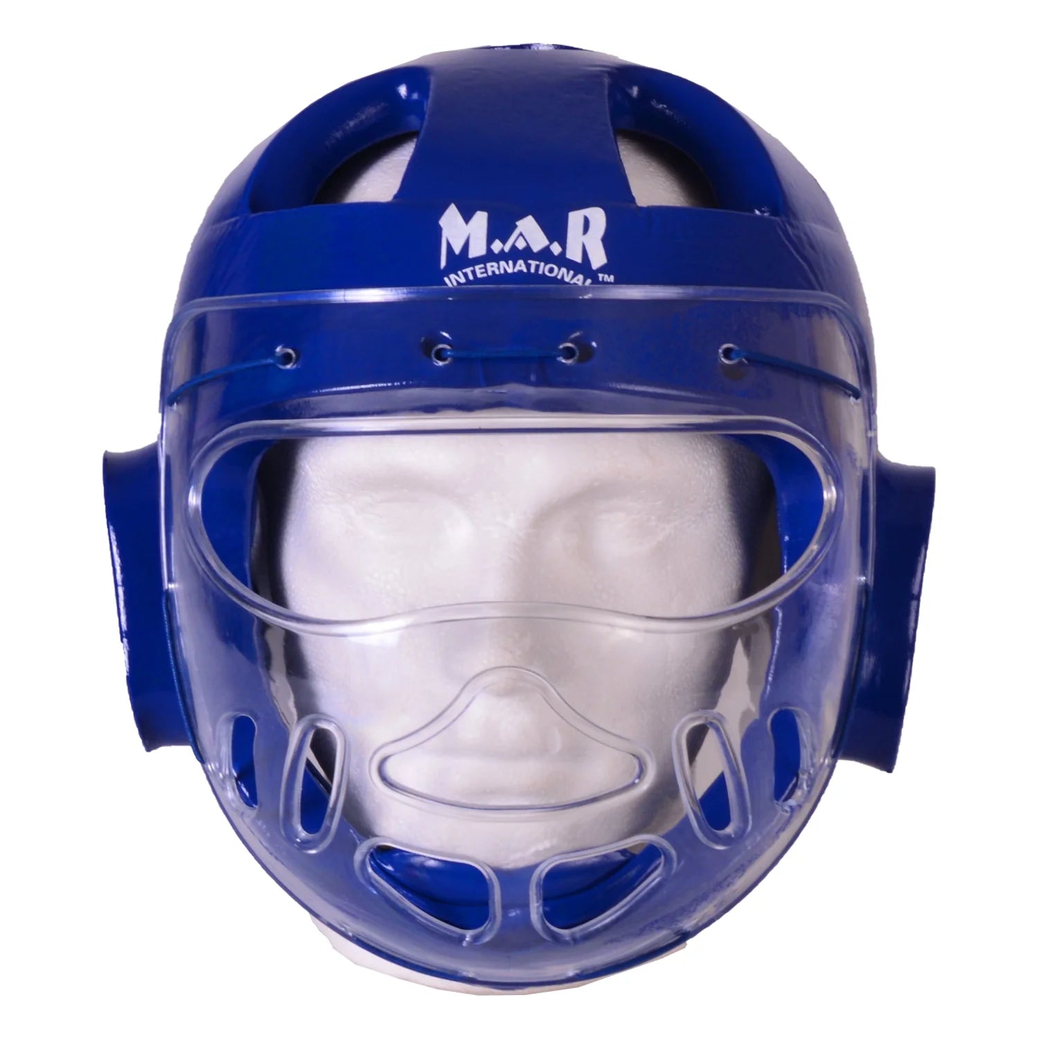 MAR-160H | WKF Style Karate Blue Head Guard with Mask - Head Guard
