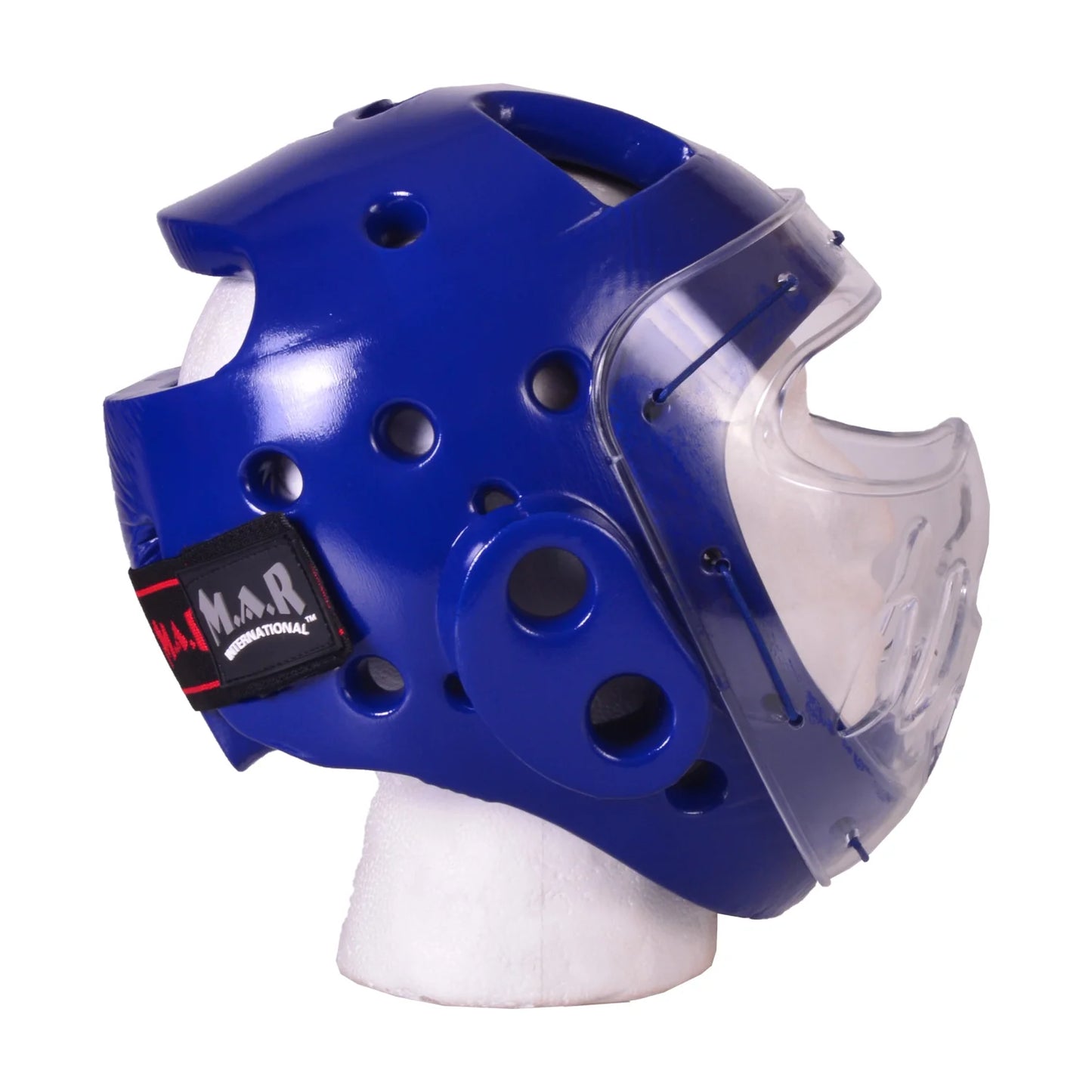 MAR-160H | WKF Style Karate Blue Head Guard with Mask - Head Guard