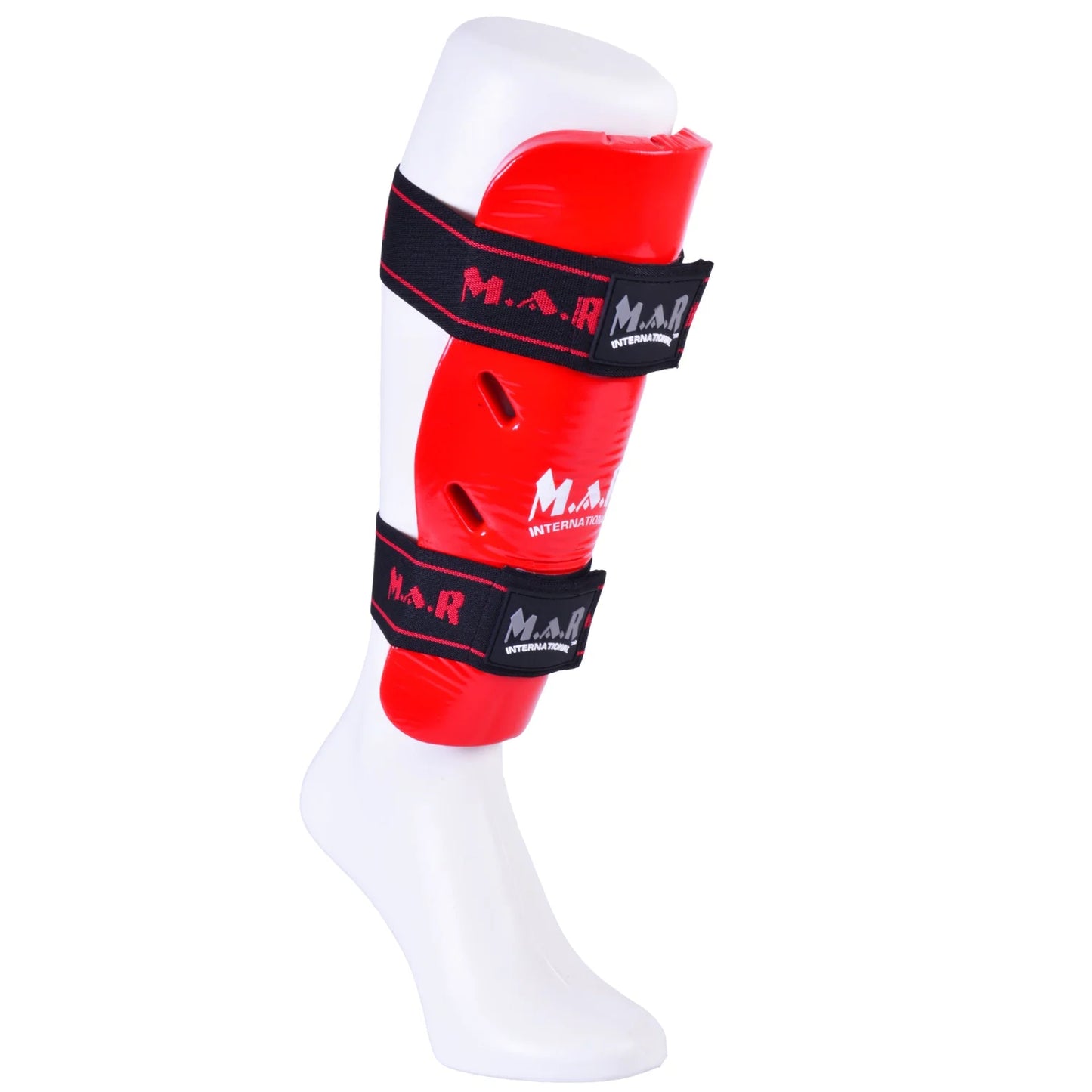 MAR-162A | Red Dipped Foam Martial Arts Shin Guard - Pads