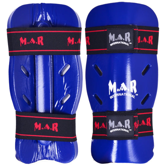 MAR-162C | Blue Dipped Foam Martial Arts Shin Guard - Pads