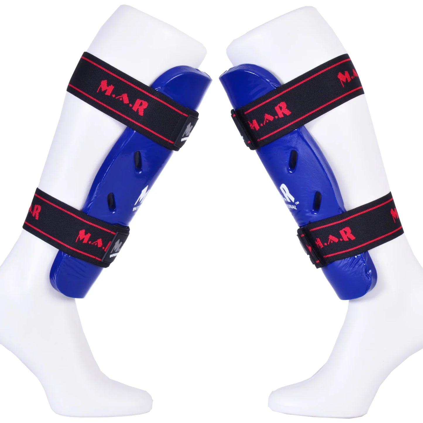 MAR-162C | Blue Dipped Foam Martial Arts Shin Guard - Pads