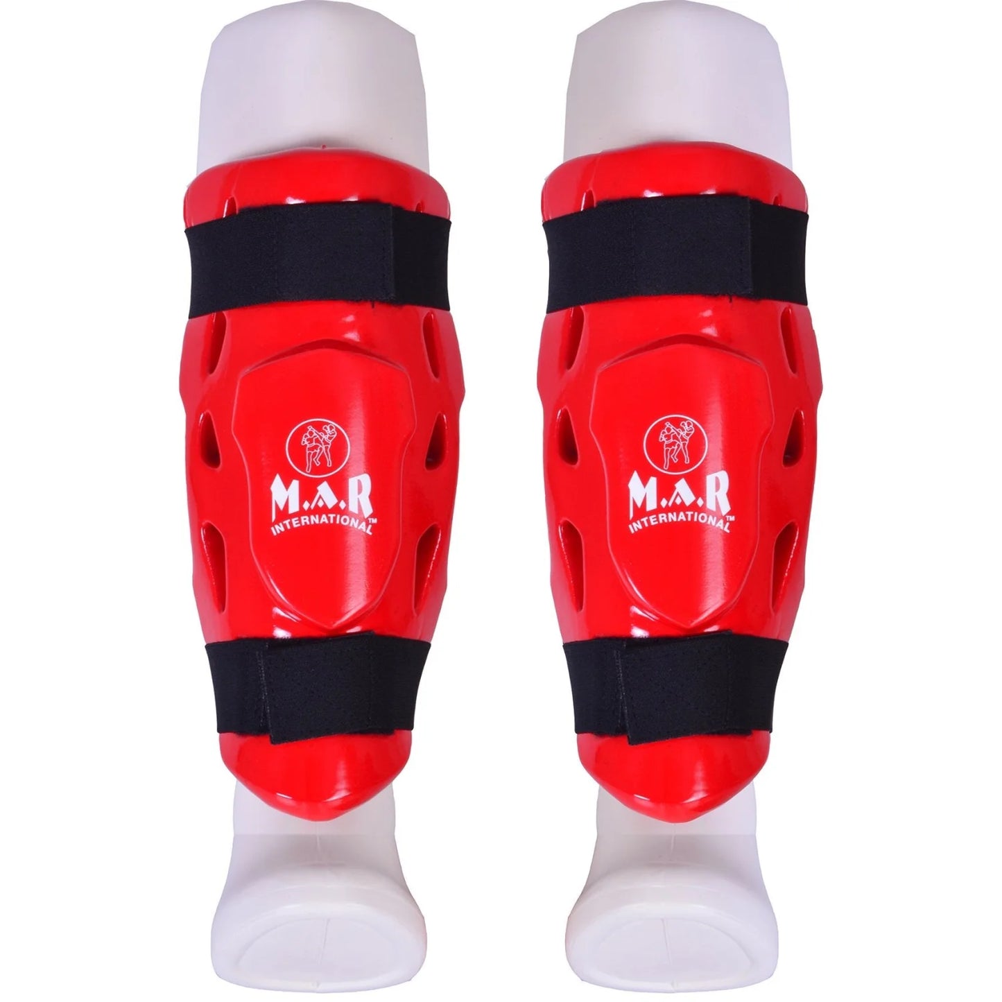 MAR-166A | Red Dipped Foam Double Layer Shin Guard - Pads