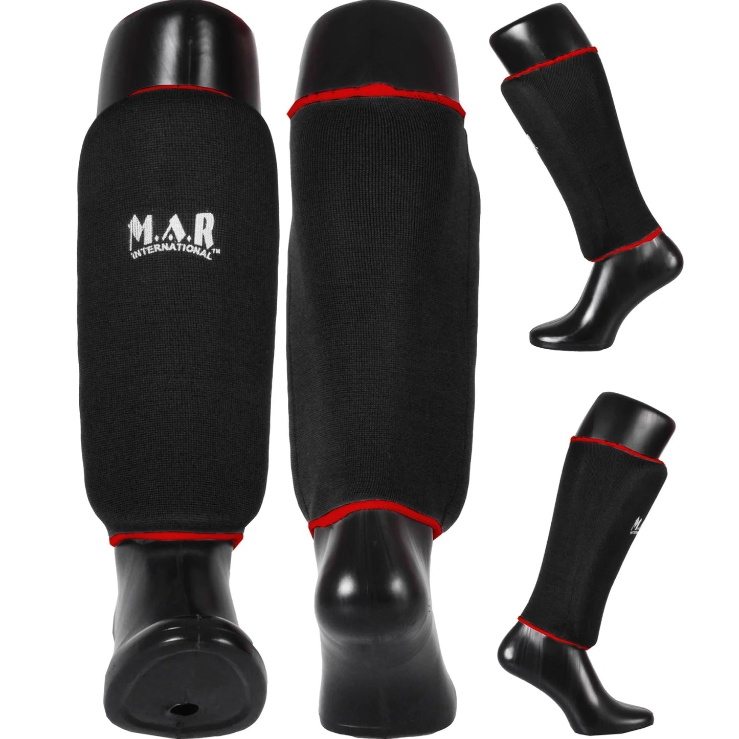 MAR-170B | Black Elasticated Fabric Shin Guard For Shin Protection - Small Accessories