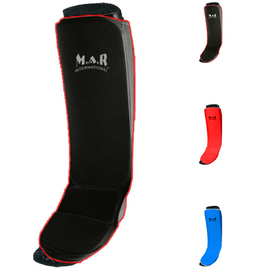 MAR-172B | Black MMA Elasticated Fabric Shin & Instep Guard - Small Accessories