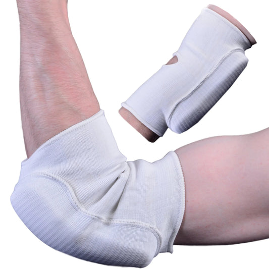 MAR-173A | White Elasticated Fabric Elbow Pads - Small Accessories