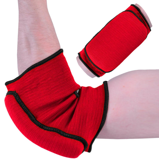 MAR-173C | Red Elasticated Fabric Elbow Pads - Small Accessories