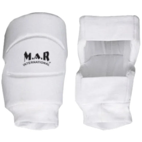 MAR-175A | White MMA Elasticated Fabric Knee Pads - Small Accessories
