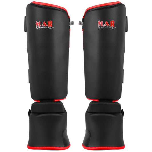 MAR-193B | Foam Padded Black Shin & Instep Guards - Pads
